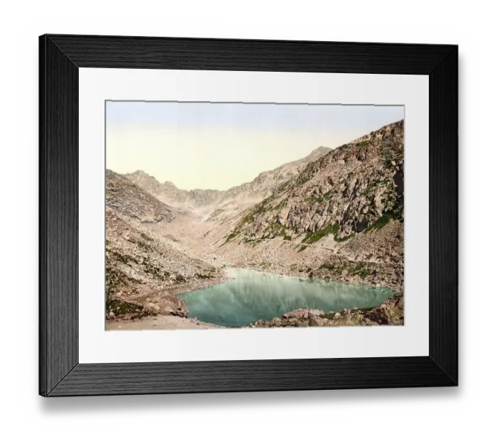 Framed Print : The long lake in Felka Valley, Tatra, Austro-Hungary, Austro-Hungarian Empire, Austrian-Hungarian Monarchy, today Slovakia, Historical, around 1900, digitally restored reproduction from a 19th century original, The long lake in Felka Valley
