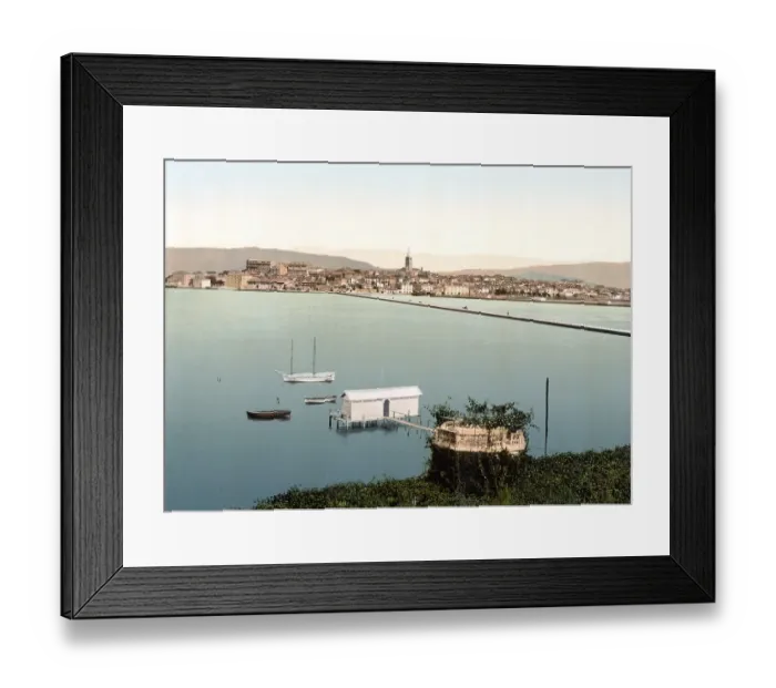 Framed Print : Capo d'Istria, Capodistria, today Koper, general view, Istria, Austro-Hungary, Austro-Hungarian Empire, today Slovenia, Historical, around 1900, digitally restored reproduction from a 19th century original, today Koper, general view, Istria
