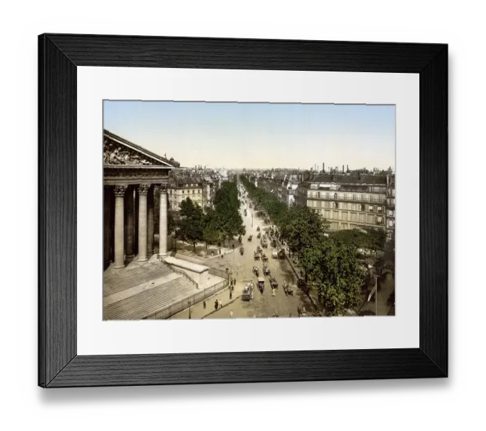Framed Print : Boulevard de la Madeline, Madeleine, Paris, France, Historical, c. 1900, digitally restored reproduction from a 19th century original, Europe