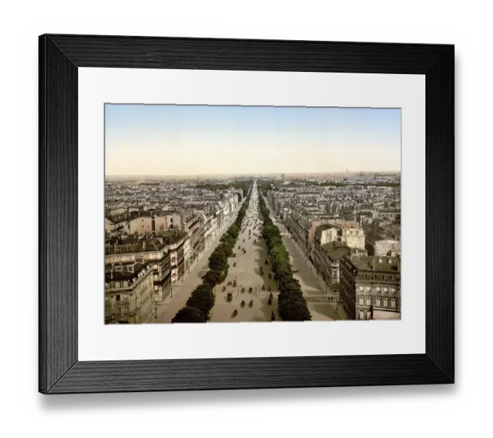 Framed Print : Champs elysees, Paris, France, Historical, c. 1900, digitally restored reproduction from a 19th century original, Europe