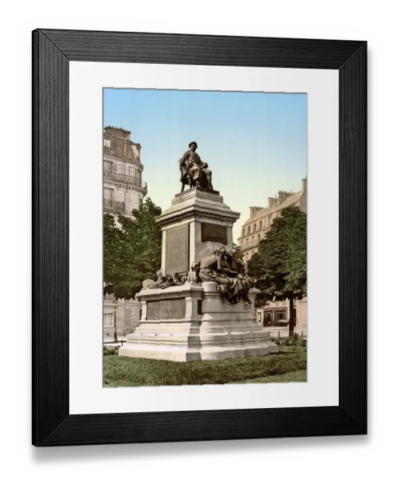Framed Print : Alexandre Dumas monument, Paris, France, Historical, around 1900, digitally restored reproduction from a 19th century model, Europe