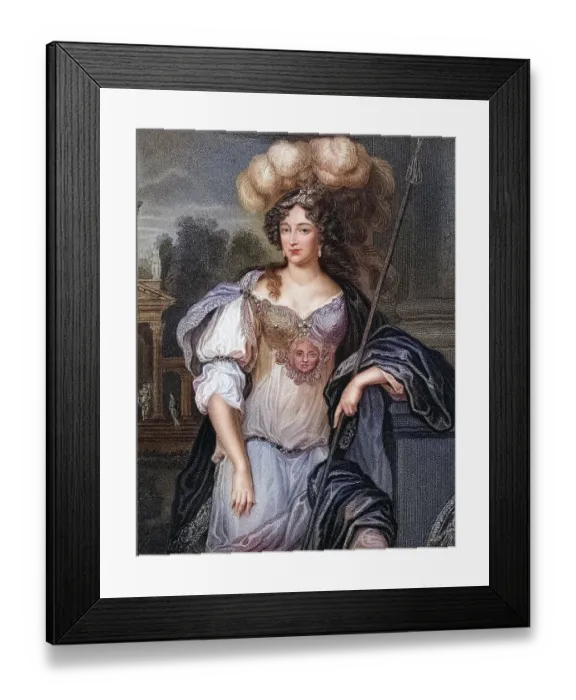 Framed Print : Frances Teresa Stuart Duchess of Richmond and Lennox, nicknamed La Belle Stuart, also spelled Stewart, 1647-1702, A favourite mistress of Charles II, From the book Lodge's British Portraits published in London 1823, Historic