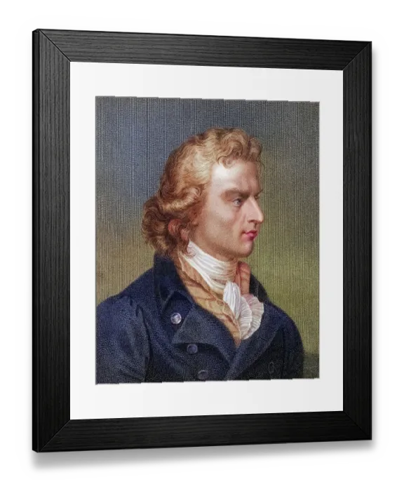 Framed Print : Friedrich von Schiller 1759-1805, German poet, playwright, philosopher and historian. From the book Gallery of Portraits, 1833, Historical, digitally restored reproduction from a 19th century original, Record date not stated Framed Print : Friedrich von Schiller 1759-1805, German poet, playwright, philosopher and historian. From the book Gallery of Portraits, 1833, Historical, digitally restored reproduction from a 19th century original, Record date not stated