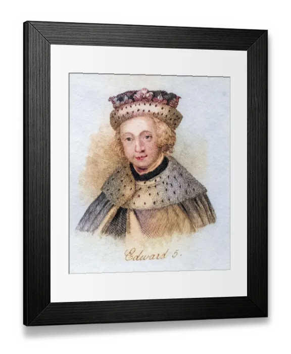 Framed Print : Edward V. 1470, 1483 Short-lived and uncrowned King of England from the book Crabbs Historical Dictionary from 1825, Historical, digitally restored reproduction from an original from the 19th century, Record date not stated Framed Print : Edward V. 1470, 1483 Short-lived and uncrowned King of England from the book Crabbs Historical Dictionary from 1825, Historical, digitally restored reproduction from an original from the 19th century, Record date not stated