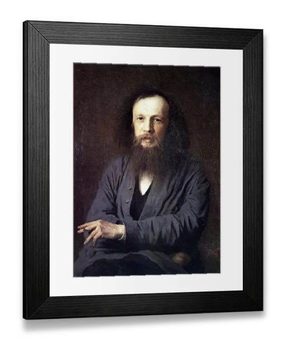 Framed Print : Dimitri Mendeleev (1834-1907), 1878. oil on canvas. Ivan Kramskoi (1837-1887), Russian painter. Mendeleev or Mendeleev, Russian chemist and creator of the periodic table of elements. Science Chemistry Framed Print : Dimitri Mendeleev (1834-1907), 1878. oil on canvas. Ivan Kramskoi (1837-1887), Russian painter. Mendeleev or Mendeleev, Russian chemist and creator of the periodic table of elements. Science Chemistry
