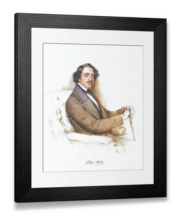 Framed Print : Filippo Colini (1811-1863), Italian opera singer, Historical, digitally restored reproduction from a 19th century original, Record date not stated