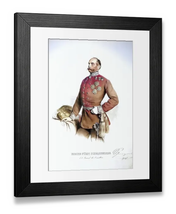 Framed Print : Edmund Leopold Friedrich Fuerst zu Schwarzenberg (born 18 November 1803 in Vienna, died 17 November 1873 at Worlik Castle in Bohemia) was the last Austrian field marshal appointed in the 19th century, Historical Framed Print : Edmund Leopold Friedrich Fuerst zu Schwarzenberg (born 18 November 1803 in Vienna, died 17 November 1873 at Worlik Castle in Bohemia) was the last Austrian field marshal appointed in the 19th century, Historical