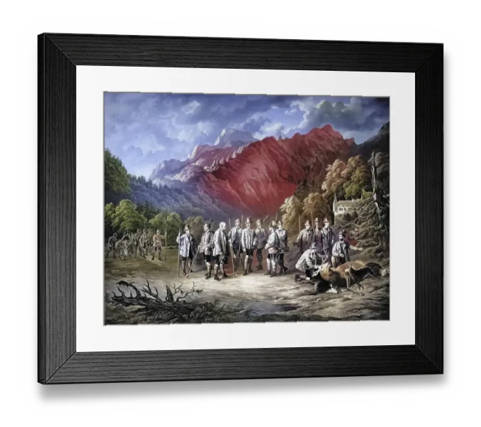 Framed Print : Franz Josef I (1830-1916), Emperor of Austria, King of Hungary. In a hunting party at Lake Ofen, Historical, digitally restored reproduction from a 19th century original, Record date not stated Framed Print : Franz Josef I (1830-1916), Emperor of Austria, King of Hungary. In a hunting party at Lake Ofen, Historical, digitally restored reproduction from a 19th century original, Record date not stated