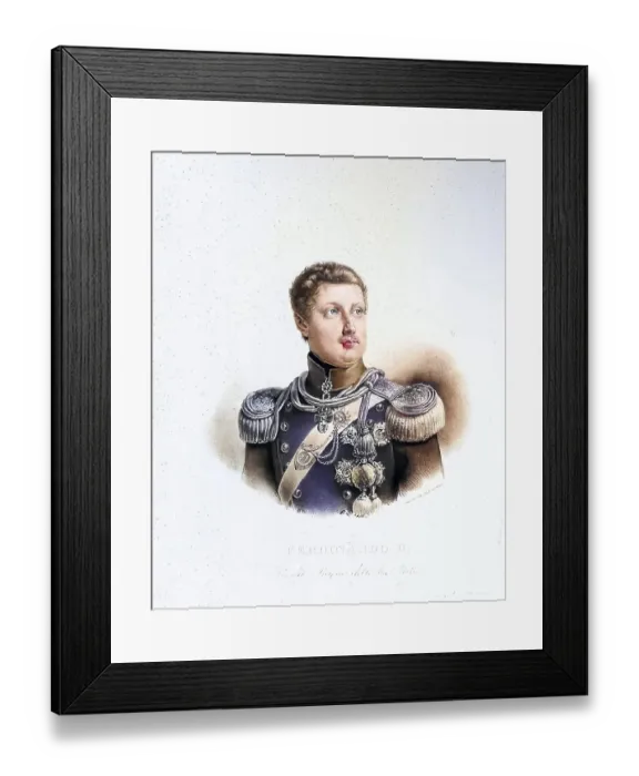 Framed Print : Ferdinand II. Charles (born 12 January 1810 in Palermo, died 22 May 1859 in Caserta) from the House of Bourbon was King of both Sicilies, Historical, digitally restored reproduction from a 19th century original, Record date not stated