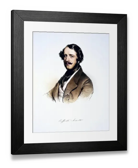 Framed Print : Raffaele Ferlotti (1819-1891), Italian baritone, Historic, digitally restored reproduction from a 19th century original, Record date not stated