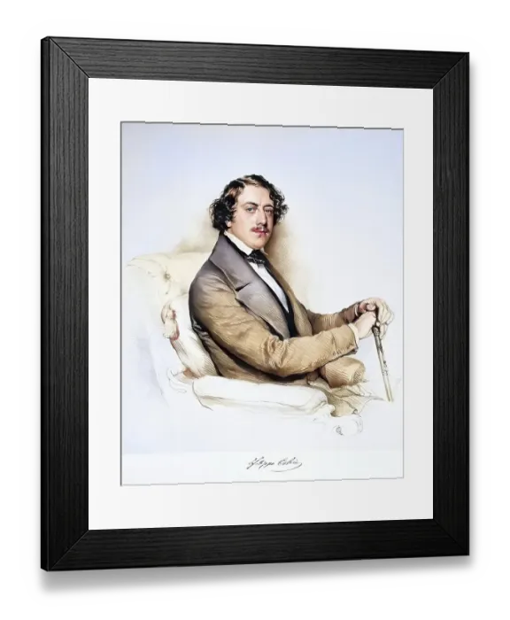 Framed Print : Filippo Colini (1811-1863), Italian opera singer, Historical, digitally restored reproduction from a 19th century original, Record date not stated Framed Print : Filippo Colini (1811-1863), Italian opera singer, Historical, digitally restored reproduction from a 19th century original, Record date not stated