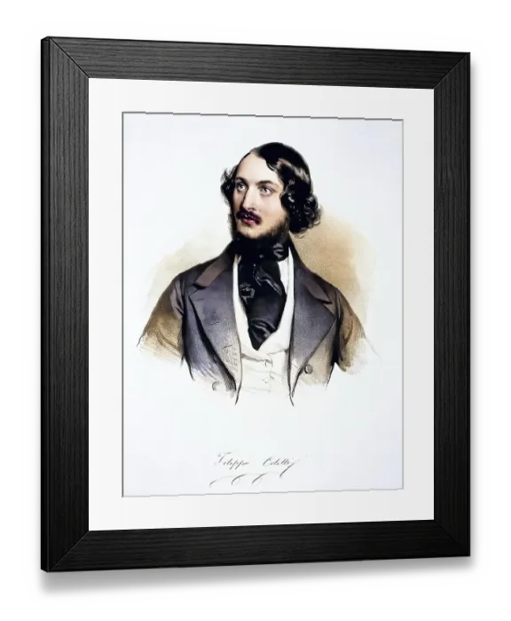 Framed Print : Filippo Coletti (1811-1894), opera singer, Historical, digitally restored reproduction from a 19th century original, Record date not stated Framed Print : Filippo Coletti (1811-1894), opera singer, Historical, digitally restored reproduction from a 19th century original, Record date not stated