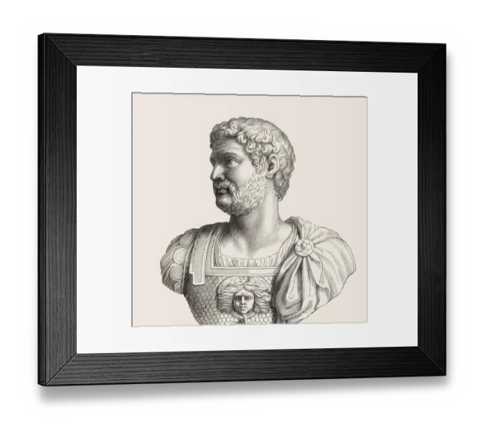 Framed Print : Hadrian or Publius Aelius Hadrianus Augustus, 76 - 138, Roman emperor, digitally edited Framed Print : Hadrian or Publius Aelius Hadrianus Augustus, 76 - 138, Roman emperor, digitally edited