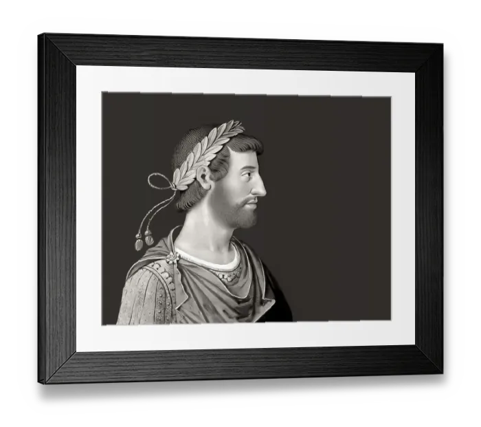 Framed Print : Hadrian or Publius Aelius Hadrianus Augustus, 76 - 138, Roman emperor, digitally edited