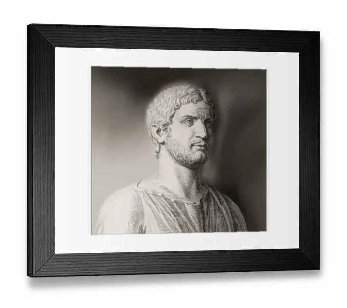 Framed Print : Hadrian or Publius Aelius Hadrianus Augustus, 76 - 138, Roman emperor, digitally edited