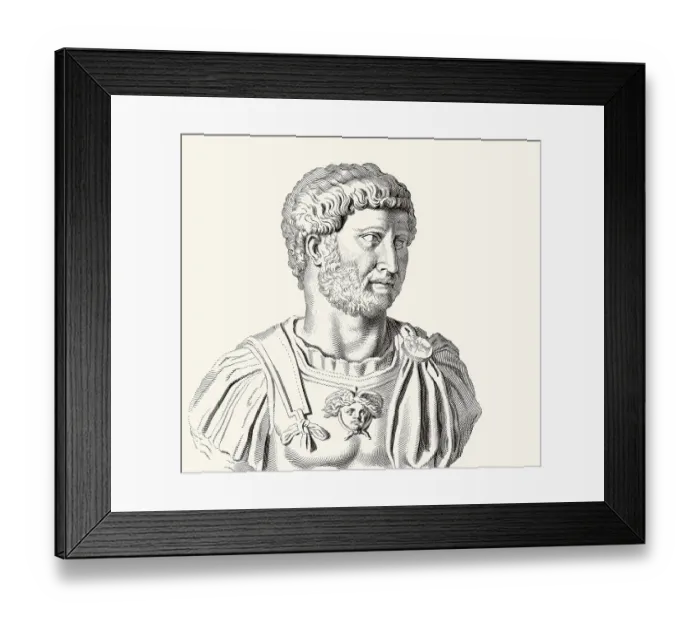 Framed Print : Hadrian or Publius Aelius Hadrianus Augustus, 76 - 138, Roman emperor, digitally edited Framed Print : Hadrian or Publius Aelius Hadrianus Augustus, 76 - 138, Roman emperor, digitally edited