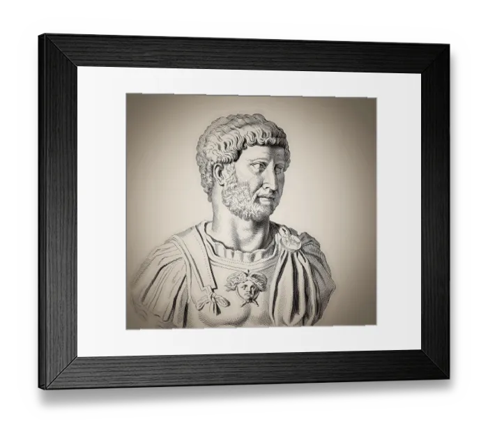 Framed Print : Hadrian or Publius Aelius Hadrianus Augustus, 76 - 138, Roman emperor, digitally edited Framed Print : Hadrian or Publius Aelius Hadrianus Augustus, 76 - 138, Roman emperor, digitally edited