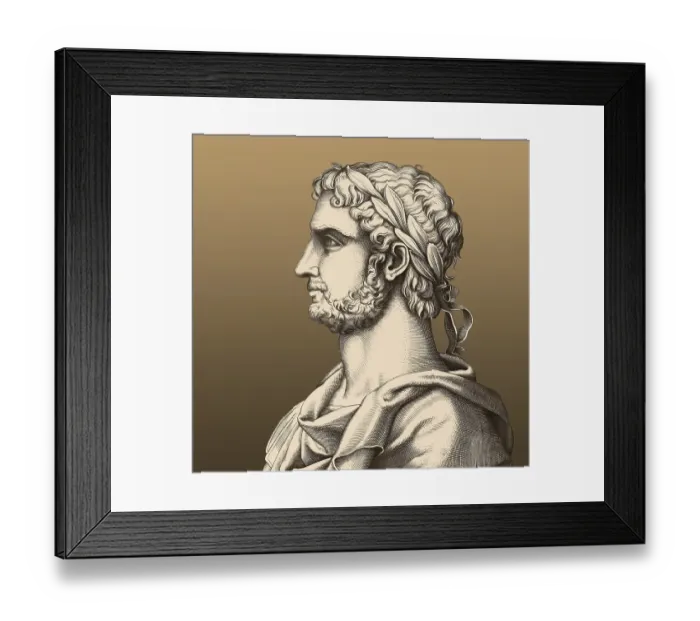Framed Print : Hadrian or Publius Aelius Hadrianus Augustus, 76 - 138, Roman emperor, digitally edited