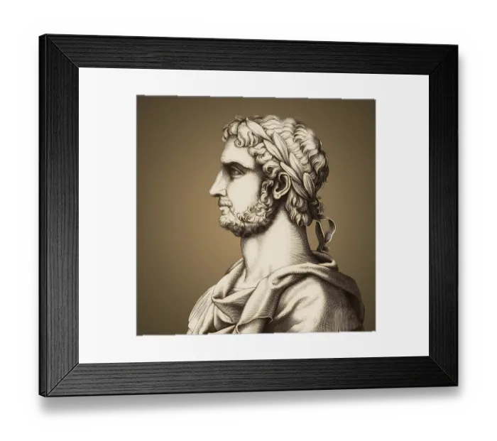 Framed Print : Hadrian or Publius Aelius Hadrianus Augustus, 76 - 138, Roman emperor, digitally edited