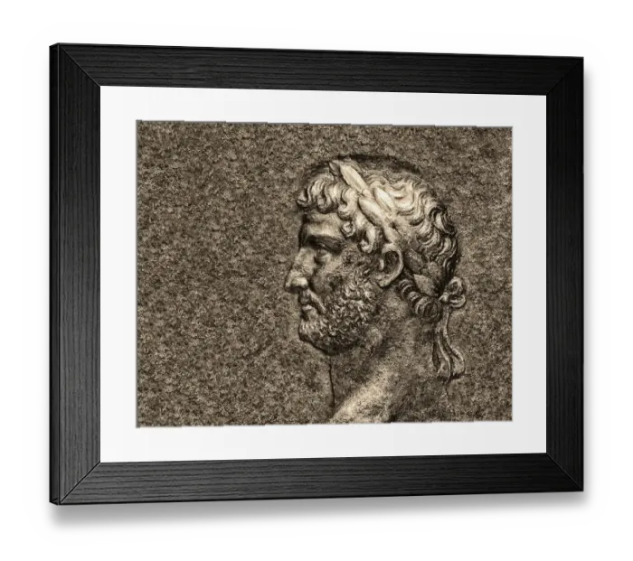 Framed Print : Hadrian or Publius Aelius Hadrianus Augustus, 76 - 138, Roman emperor, digitally edited Framed Print : Hadrian or Publius Aelius Hadrianus Augustus, 76 - 138, Roman emperor, digitally edited