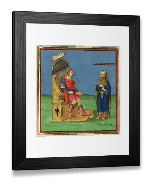 Framed Print : Greek Stoic philosopher Epictetus disputing with Roman emperor Hadrian or Publius Aelius Hadrianus Augustus, digitally edited Framed Print : Greek Stoic philosopher Epictetus disputing with Roman emperor Hadrian or Publius Aelius Hadrianus Augustus, digitally edited