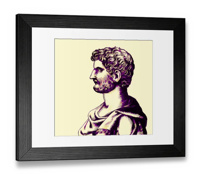 Framed Print : Hadrian or Publius Aelius Hadrianus Augustus, 76 - 138, Roman emperor, digitally edited