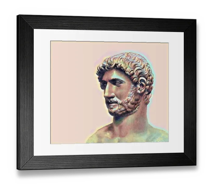 Framed Print : Hadrian or Publius Aelius Hadrianus Augustus, 76 - 138, Roman emperor, digitally edited