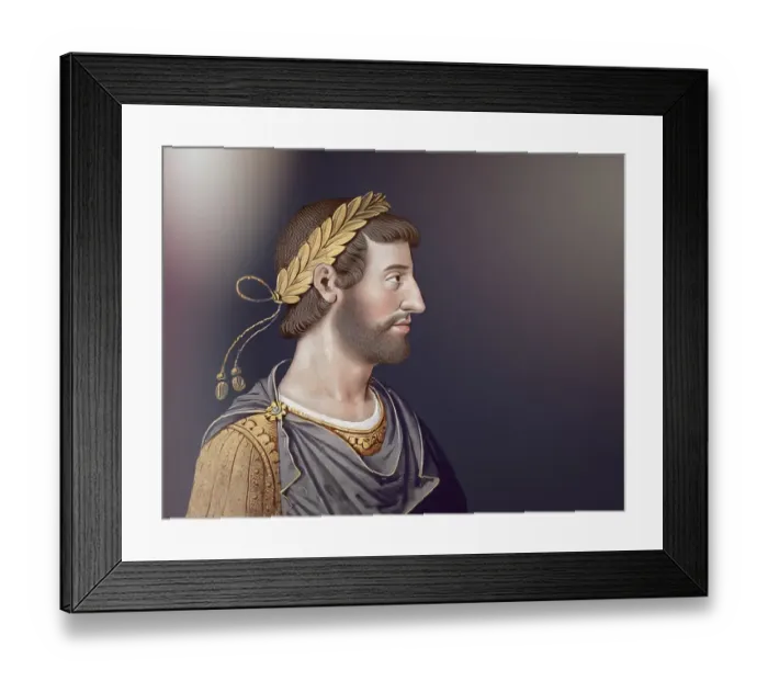 Framed Print : Hadrian or Publius Aelius Hadrianus Augustus, 76 - 138, Roman emperor, digitally edited