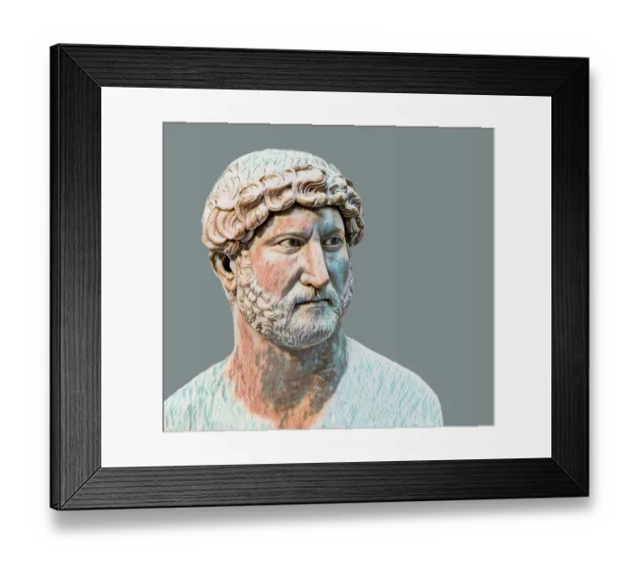 Framed Print : Hadrian or Publius Aelius Hadrianus Augustus, 76 - 138, Roman emperor, digitally edited