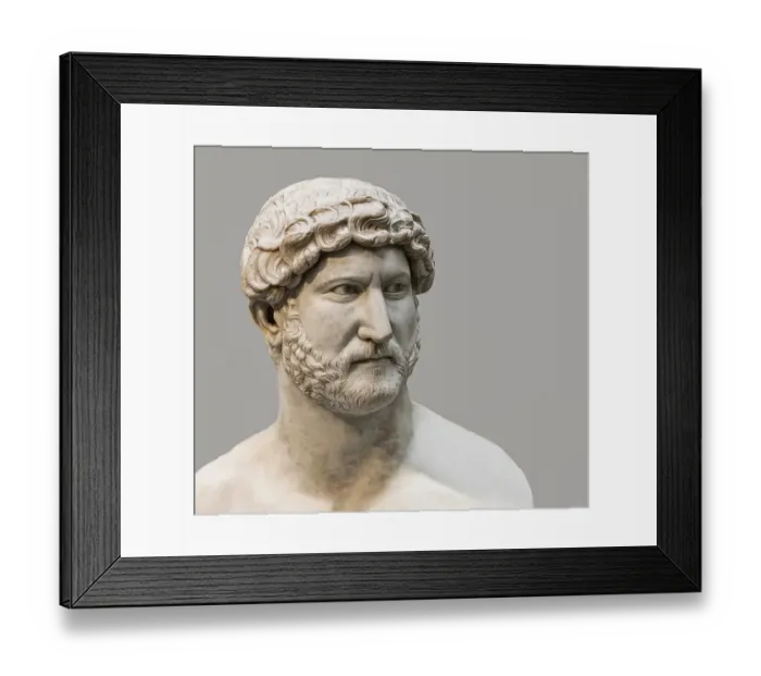 Framed Print : Hadrian or Publius Aelius Hadrianus Augustus, 76 - 138, Roman emperor, digitally edited