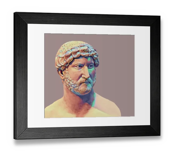 Framed Print : Hadrian or Publius Aelius Hadrianus Augustus, 76 - 138, Roman emperor, digitally edited Framed Print : Hadrian or Publius Aelius Hadrianus Augustus, 76 - 138, Roman emperor, digitally edited