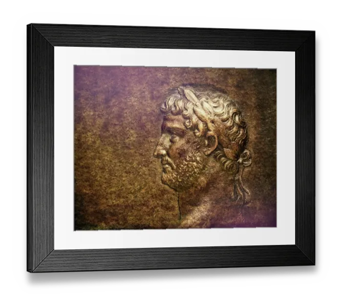 Framed Print : Hadrian or Publius Aelius Hadrianus Augustus, 76 - 138, Roman emperor, digitally edited
