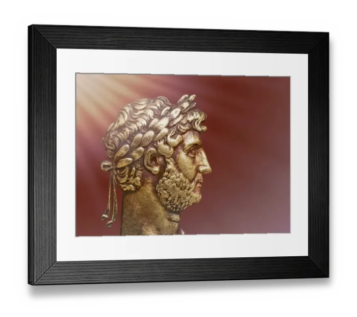 Framed Print : Hadrian or Publius Aelius Hadrianus Augustus, 76 - 138, Roman emperor, digitally edited