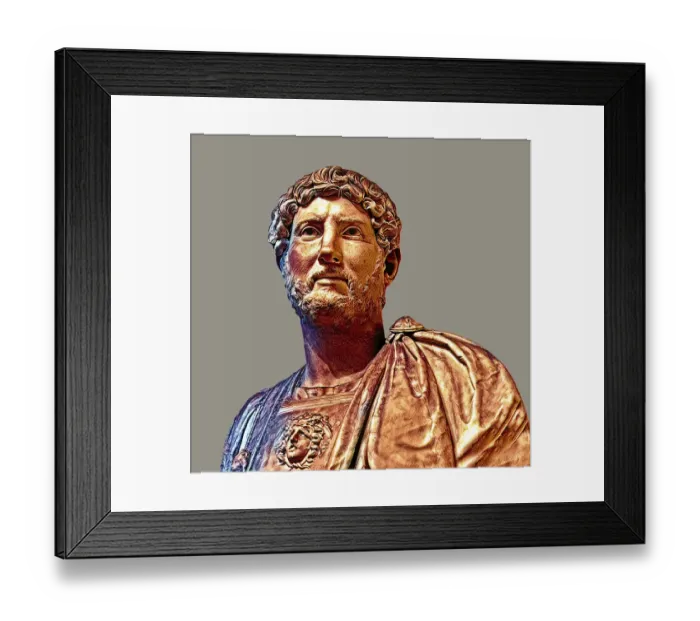 Framed Print : Hadrian or Publius Aelius Hadrianus Augustus, 76 - 138, Roman emperor, digitally edited Framed Print : Hadrian or Publius Aelius Hadrianus Augustus, 76 - 138, Roman emperor, digitally edited