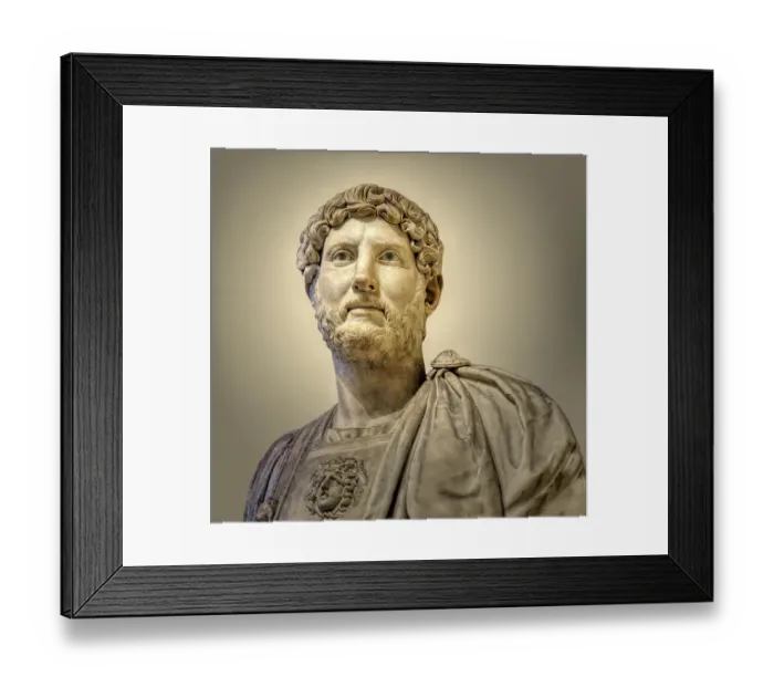 Framed Print : Hadrian or Publius Aelius Hadrianus Augustus, 76 - 138, Roman emperor, digitally edited
