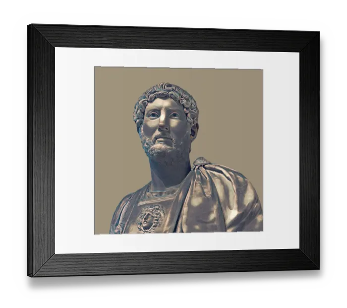 Framed Print : Hadrian or Publius Aelius Hadrianus Augustus, 76 - 138, Roman emperor, digitally edited