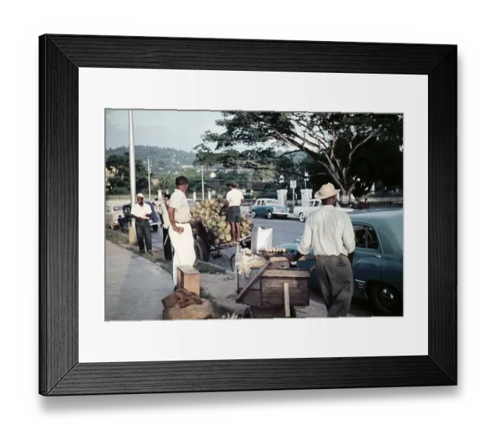Framed Print : Street traders on pavement opposite Queen's Park Savannah, Port of Spain, Trinidad, 1963 Framed Print : Street traders on pavement opposite Queen's Park Savannah, Port of Spain, Trinidad, 1963