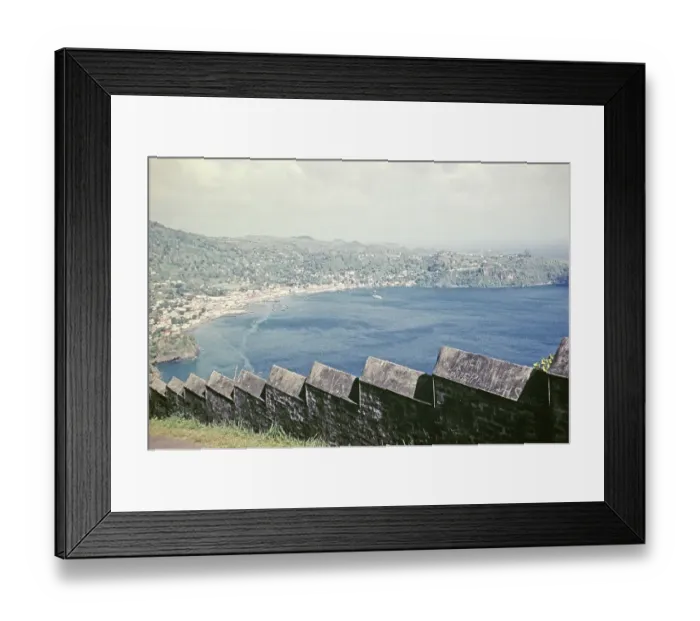 Framed Print : View of Kingstown from Fort Charlotte, St Vincent, Windward Islands, West Indies, 1962