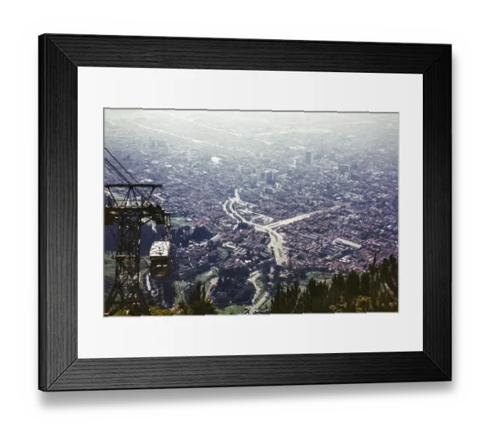 Framed Print : Aerial view of the city centre from a cable car, Bogota, Colombia, South America, 1961, South America Framed Print : Aerial view of the city centre from a cable car, Bogota, Colombia, South America, 1961, South America