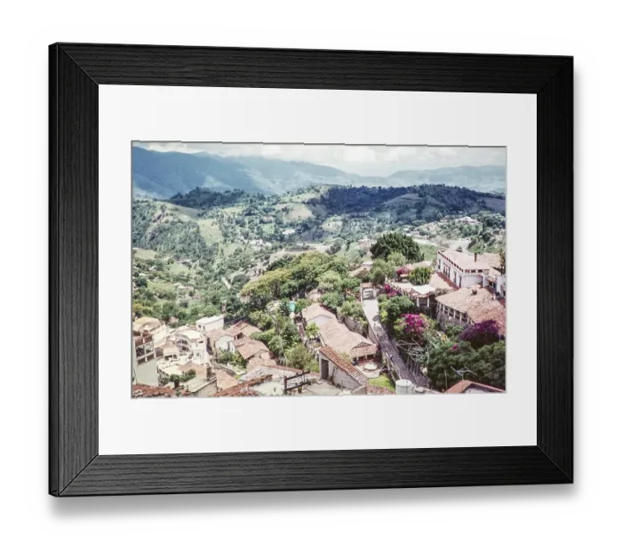 Framed Print : View over the roofs of the city to the countryside, Taxco, state of Guerrero, Mexico, 1961, Central America