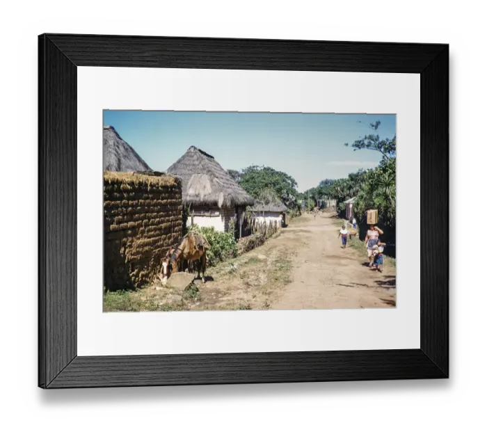 Framed Print : Street scene in a village, people and thatched houses, Palin, Guatemala, Central America, around 1961, Central America Framed Print : Street scene in a village, people and thatched houses, Palin, Guatemala, Central America, around 1961, Central America