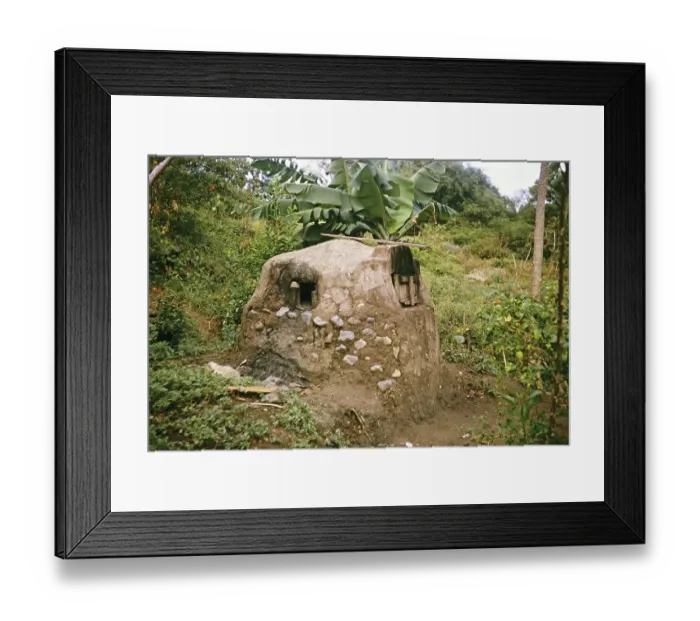 Framed Print : Oven made from mud in rural setting, Trinidad and Tobago, 1963, Central America