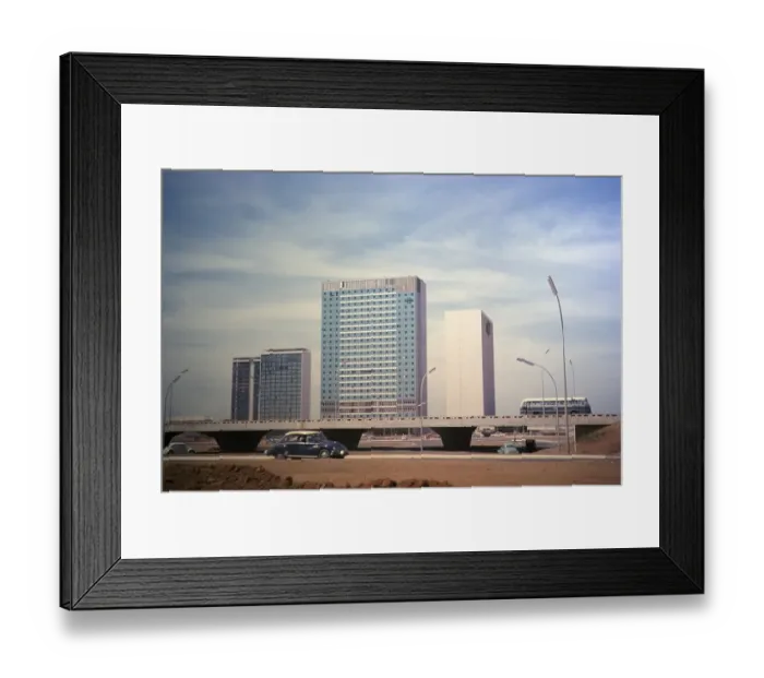 Framed Print : Modern architecture street system skyscrapers Brasilia, Federal District, Brazil in 1962