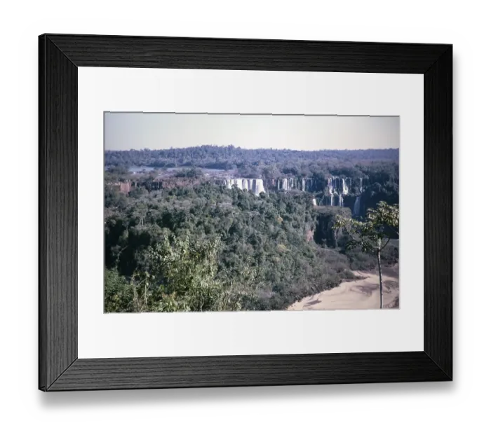 Framed Print : Waterfalls of Iguazu on the Iguazu River on the border between Brazil and Argentina, South America, 1962