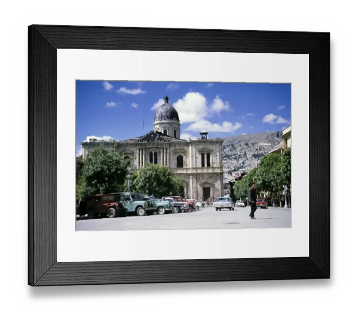 Framed Print : Neoclassical architecture of the cathedral built in 1835, Plaza Murillo, La Paz, Bolivia, South America, 1962, South America