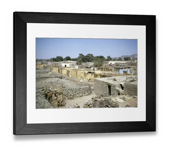 Framed Print : Self-built houses and mud houses in Nazca, Peru, South America around 1962, South America