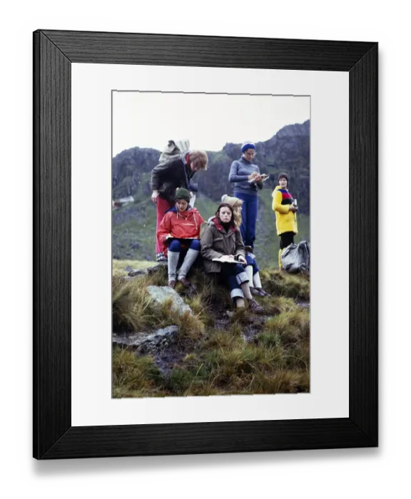 Framed Print : Secondary school girls doing fieldwork in geography, Great Britain 1970s Girls doing fieldwork, making observations and sketches 1973 Framed Print : Secondary school girls doing fieldwork in geography, Great Britain 1970s Girls doing fieldwork, making observations and sketches 1973