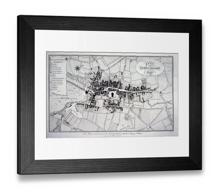 Framed Print : Plan mp of the town of Hitchin, Hertfordshire, England, UK by Willim Wilshere 1822 Framed Print : Plan mp of the town of Hitchin, Hertfordshire, England, UK by Willim Wilshere 1822