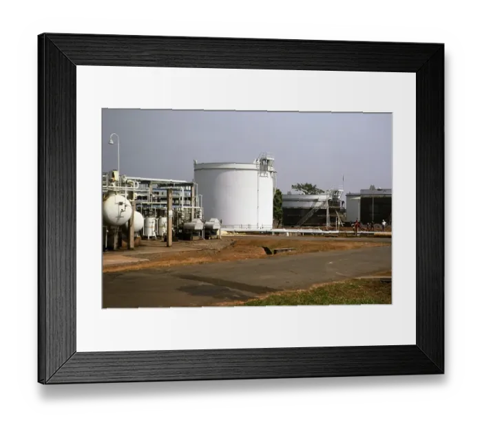 Framed Print : Oil refinery, Freetown, Sierra Leone, West Africa, 1978, Africa