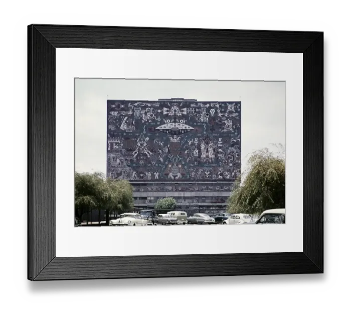 Framed Print : National Autonomous University of Mexico (UNAM), Mexico City, Mexico c. 1961 Modern architecture mural by Juan O'Gorman Framed Print : National Autonomous University of Mexico (UNAM), Mexico City, Mexico c. 1961 Modern architecture mural by Juan O'Gorman
